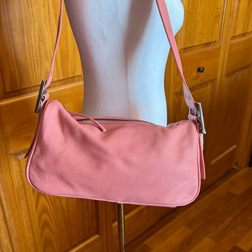 Free People Coral Pink Leather Shoulder Bag